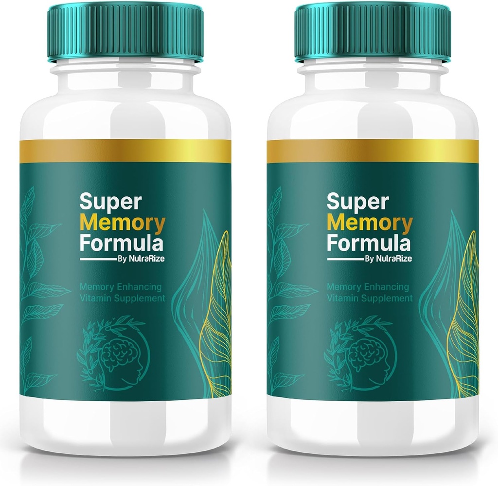 NutraRize (2 Pack) Super Memory Formula – Daily Support Capsules with a Balanced Blend for Focus, Alertness, and Everyday Sharpness | Just 2 Easy-to-Take Pills a Day (120 Capsules)