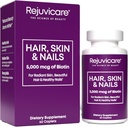 Esquí de pelo y uñas, soporte para el crecimiento del cabello, piel sana " uñas, biotina, vitaminas B1, B2, B3, B6 " B7 + B1, soporta cabello saludable, piel radiante y uñas fuertes, Vegan, 60 caplets