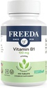 Freeda Vitamina B1 Thiamine 100mg - Supports Energy Metabolism, Nervous System Health - Kosher, Vegan, Gluten Free - Thiamin HCl 100 mg Vitamina B 1 - Pure Vit B1 Vitamina Thiamine B1 Suplemento (100 Ct)