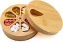 Organizador de Medicina Wood Daily Weekly, Organizador de Píldora de Viajes y Titular de Píldoras, Caja de Herramientas de Medicina de la Vitamina, Día de la Píldora, Diseño mejorado con Días de la Semana y Lid de Madera Solida