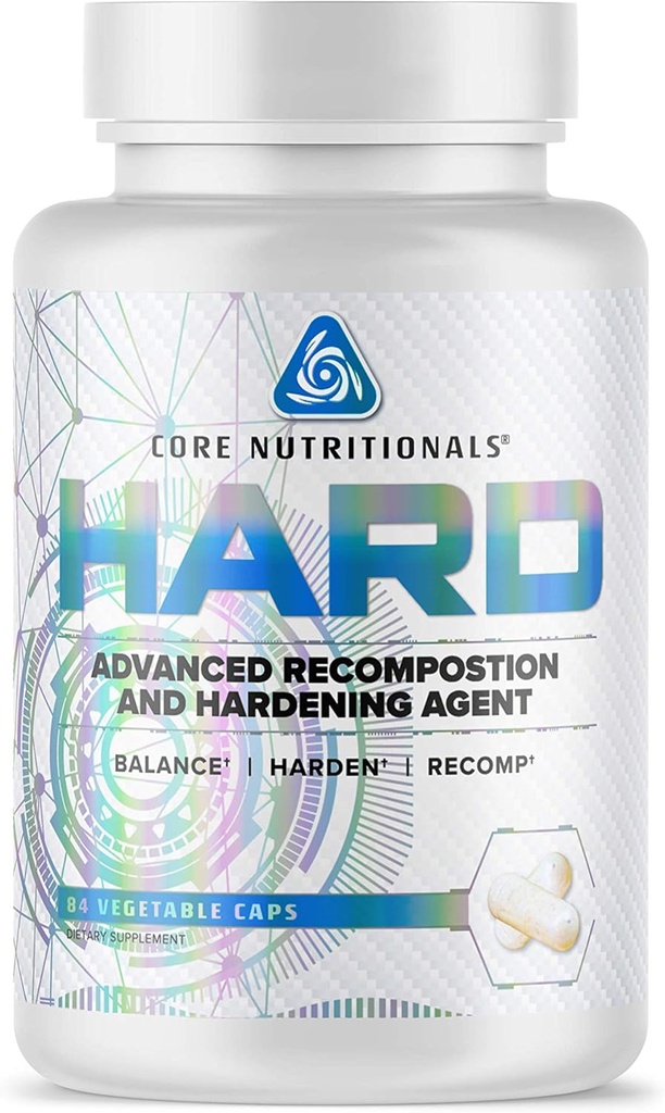 Core Nutritionals Hard Recomposition & Hardening Agent ← Soporte hormonal, Administración de cortisol, Pérdida de grasa  tolera with KSM-66, DIM, " L-Theanine ← 84 Capsules