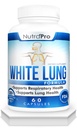 White Lung by NutraPro - Lung Cleanse And Detox.Support Lung Health. Soporta Salud Respiratoria. 60 Cápsula - Hecho en GMP Centro certificado.
