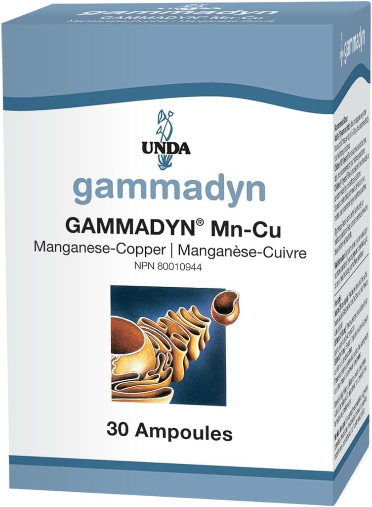 UNDA GAMMADYN Mn-Cu ← Manganese-Copper Oligo-Element Supplement TEN 30 Ampoules