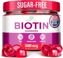 (Bulk - 120ct) Hair Growth Optimizer - Vegan Biotin Gummies - Tasty Biotin Supplement for Women &amp; Mens Thicker Hair - Nail Growth &amp; Strengtheninger for Brittle Breaking Nails & Skin Health, Gluten-Free