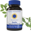 Rejuvenation Therapeutics Pure Organic Garlic – Heart Health & Immune System Support (120 Vegan Capsules)