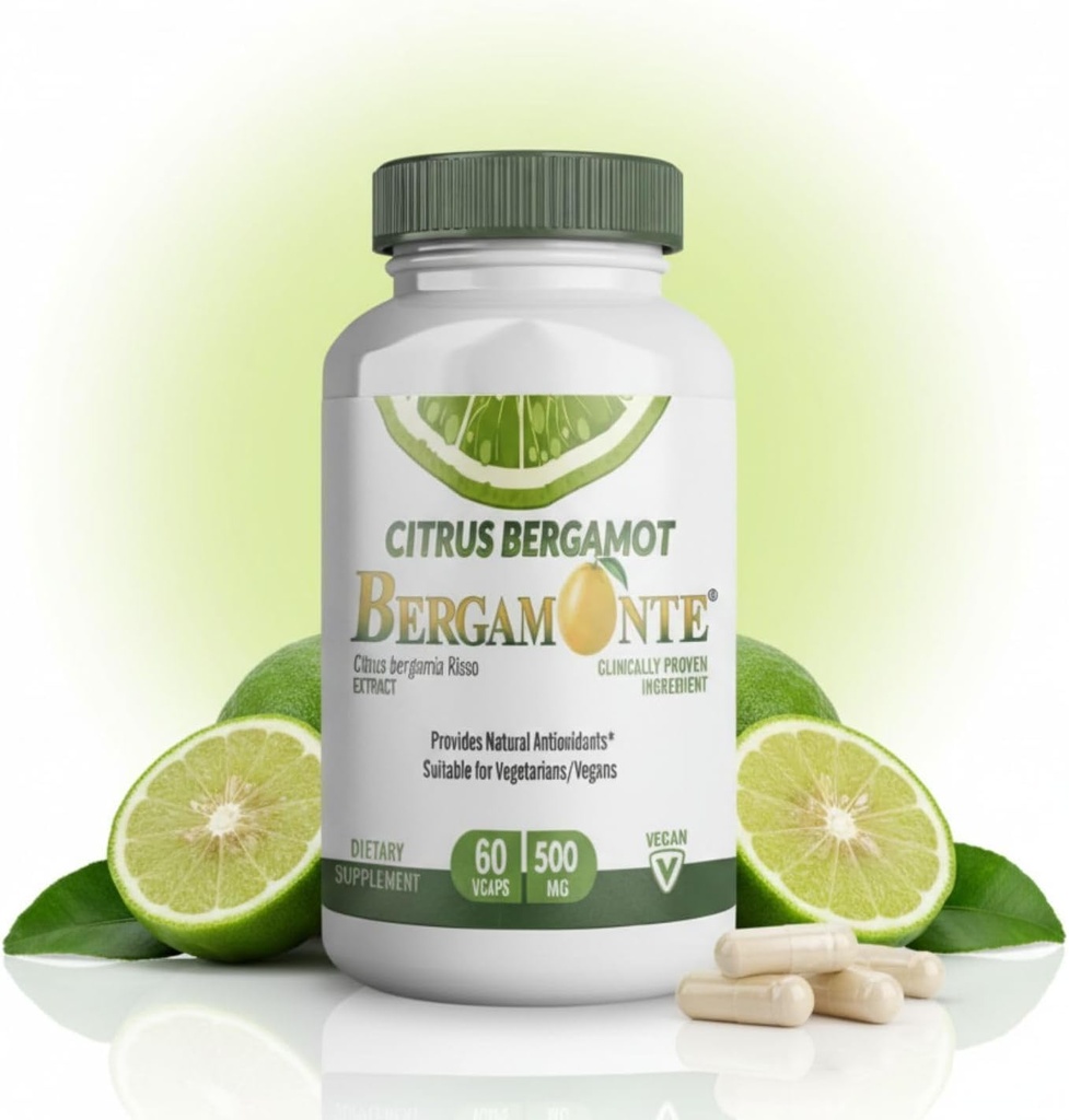 Citrus Bergamot Supplement (Citrus Bergamia) 1,000 mg por Serving (2) 60 Vegan Capsules - Patented Bergamonte