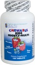 KIDS MIGHTY-MULTI (120 Tablets) – Multivitamínico Chewable – Ingredientes no transgénicos más puros, sin azúcar o ingredientes artificiales – Naturalmente endulzado con Xylitol &amp; Stevia Extract – Apto para adultos