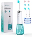 Nasal Irrigation System, Cordless Nasal Rinse Machine for Sinus Relief & Nasal Care, Electric Neti Pot with 6 Tips and 40 Salt Packs Nasal Irrigation Sinus Rinse System Kit for Adult & Kid