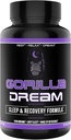 Gorilla Mind Dream Suplemento de sueño (120 cápsulas) - Suplemento Nootropic Infused Comprehensive Sleep &amp; Recovery - GABA, Melatonin, Valerian Root, Magnesium, L-Theanine, Sensoril, Ashwagandha &amp; More