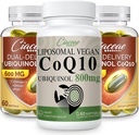 Liposomal CoQ10 800mg 1PCS Bundle con Ubiquinol CoQ10 600 MG Softgels con Omega-3 " Shilajit " PQ 2PCS