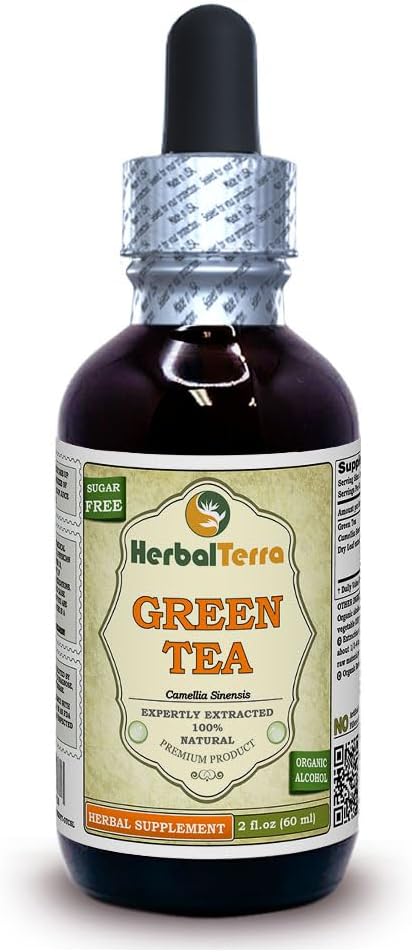 Herbal Terra LLC Té verde (Camellia Sinensis) Tintura, hojas orgánicas secas Extracto líquido 2 oz