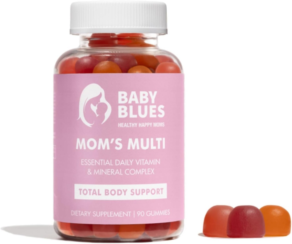 Bebé Azules Mangas multivitamínicas de las mujeres – Energía diaria, inmune, humor &amp; Beauty Support – Vegan Chewable Suplemento para las madres con biotina, vitamina C, D3, B12, Zinc & Iron