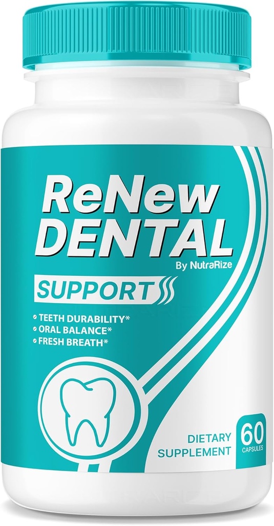 Renovar píldoras de apoyo dental, Renovar cápsulas dentales, Fórmula avanzada para la salud oral, Renovar suplemento dental para dientes y Gums Wellness, RenewOpiniones dentales (60 cápsulas)