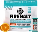 Fire Science Fire Science Fire Salt Hydration Sticks, Electrolytes & Coconut Water, Hydration Drink Mix with Magnesium, Potassium & Sodium, Zero Sugar, Single Serve On The Go Packs, Vegan, Orange Flavor, 32 Cuenta