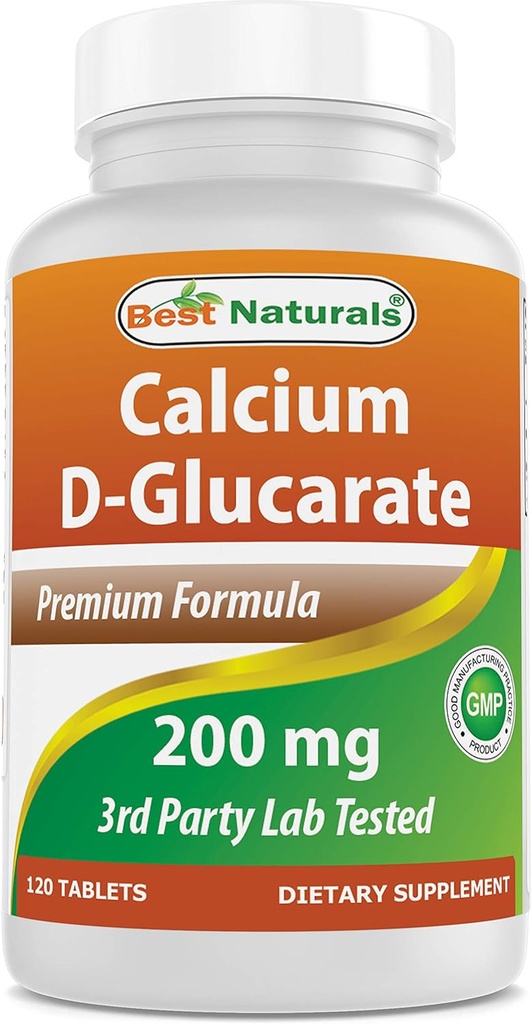 Mejores Naturales Calcio D-Glucarate 200 mg 120 Tabletas