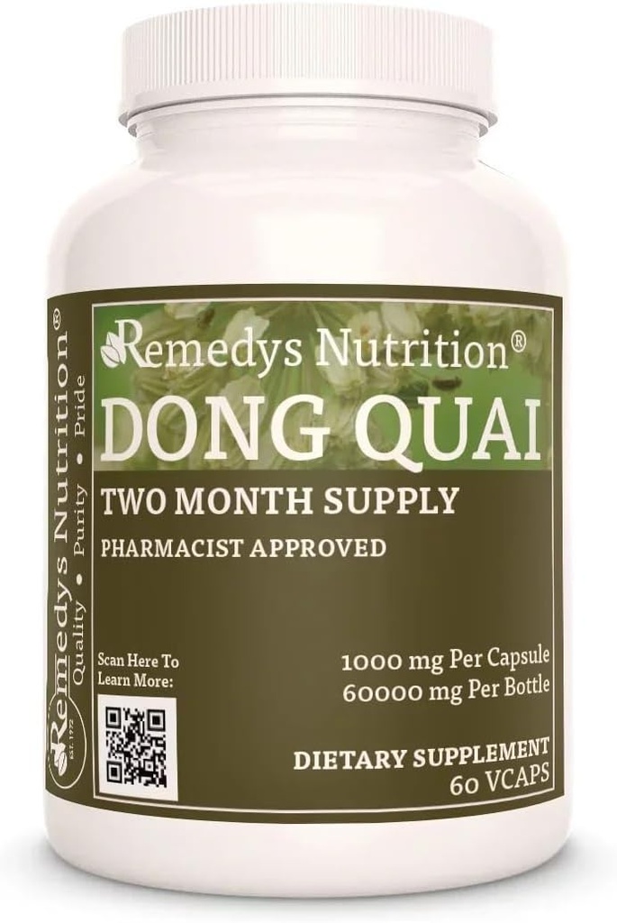 Nutrición de Remedy Dong Quai vivir 1,000 mg, 60 cápsulas veganos Suplemento dietético herbal