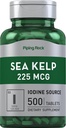 Piping Rock Sea Kelp Suplementos TEN 225mcg ANTE 500 Tablets ← Non-GMO, Gluten Free