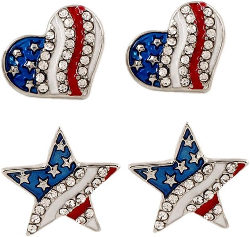 PRETYZOOM Pendientes Patrióticos Bandera Americana Eardrop para Mujer Joyería Eardrop Ligero Adhesivo Partido De moda