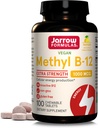 Jarrow Formulas Extra Strength Methyl B-12, Dietary Supplement for Cellular Energy Production, 100 Lemon-Flavored Chewable Tablets, Up to a 100 Day Supply