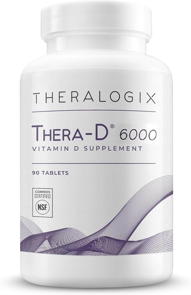 Theralogix Thera-D 6000 Vitamina D Suplemento - 6.000 UI (150 mcg) Vitamina D3 Tabletas - 90-Day Supply - Immune Support Suplemento para Mujeres Hombres - Ayudas Bone & Heart Health - NSF Certificado - 90 Tablets