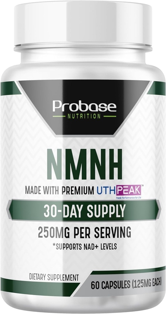 Uthpeak NMNH NAD Suplemento 250mg - Dosis recomendada para el envejecimiento saludable, un suplemento de memoria para la función cognitiva Soporte (60 cápsulas) - Alternativa a NR, NAD, Quercetina y Fisetin
