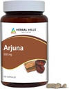 HERBAL HILLS Arjuna Capsules (Terminalia Arjuna) Silencio 120 Conde (500 mg) Silencio Estandarizado Extracto Wellness and Health Supplements with Arjuna Bark Extract