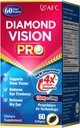 AFC Japón Diamond Vision PRO – Fórmula mejorada de tamaño superior - Lutein &amp; Zeaxanthin 4X con vitaminas de ojos – Suplemento de salud visual para adultos, exposición de pantallas, uso nocturno, 60 Softgels