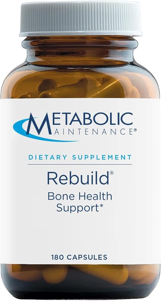 Reconstrucción de mantenimiento metabólico - Suplemento de apoyo a la salud ósea con calcio, vitaminas D + K2, zinc, citrato de magnesio + minerales de rastro, sin artillería (180 cápsulas)