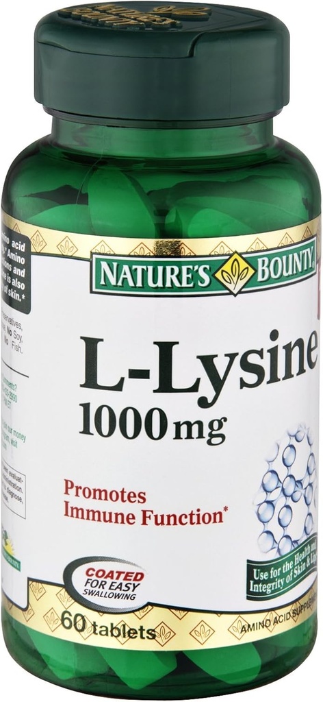Bounty L-Lysine 1000 mg, 60 Tabletas (Pack of 3)