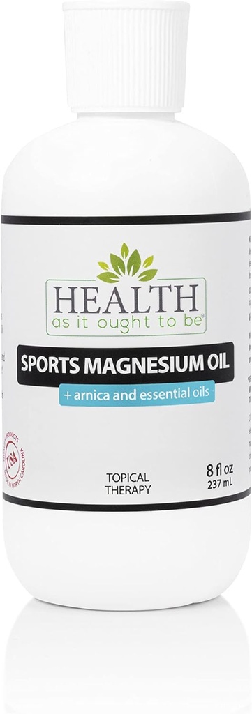 Salud Como Ought Para Ser Aceite de Magnesio Deportivo + Arnica y Aceites Esenciales Suplemento Silencio Médico Formulado para Athletes y Adultos Activos, Rub del Musculo Natural y Recuperación de Ejercicios