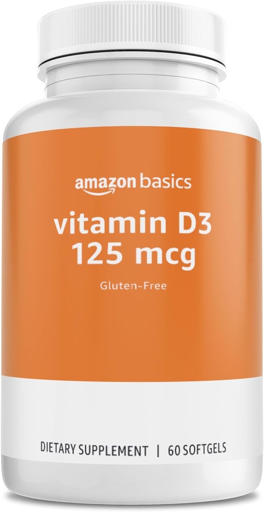 Basics - Vitamina D3, 125 mcg, 60 Softgels (1 por porción), Gluten Free