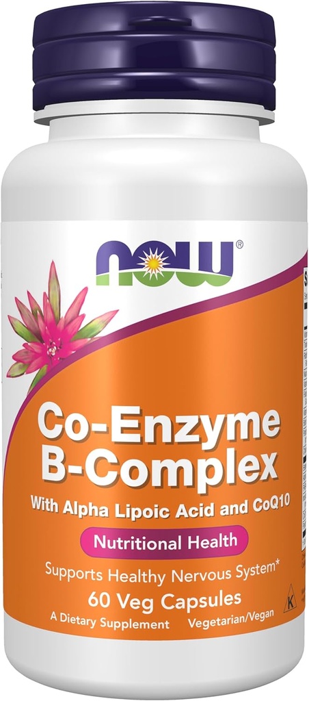 NOW Foods Supplements, Co-Enzyme B Complex with Alpha Lipoic Acid and CoQ10, Nutritional Health, 60 Veg Capsules