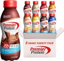 Premier Protein Shakes, 8 Flavor Variety Pack, 30g Protein, 1g Azúcar, 24 Vitaminas &amp; Minerales, Nutrientes para soportar Immune Health 11.5 Fl Oz (8 Pack)