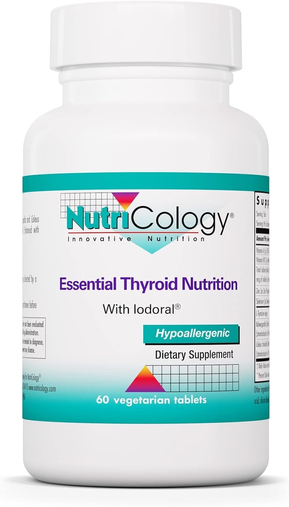 Nutricology Thyroid Nutrition with Iodoral - Thyroid Support for Men ' Women, Thyroid Complex Supplement, Thyroid Health, Iodine - 60 Count