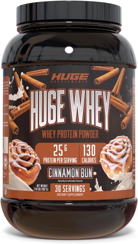 Gran Whey, Protein Powder para la ganancia muscular, 25g Protein, 12g EAAs, soporta el crecimiento muscular, rendimiento &amp; recuperación (Cinnamon Bun, 30 servidos)