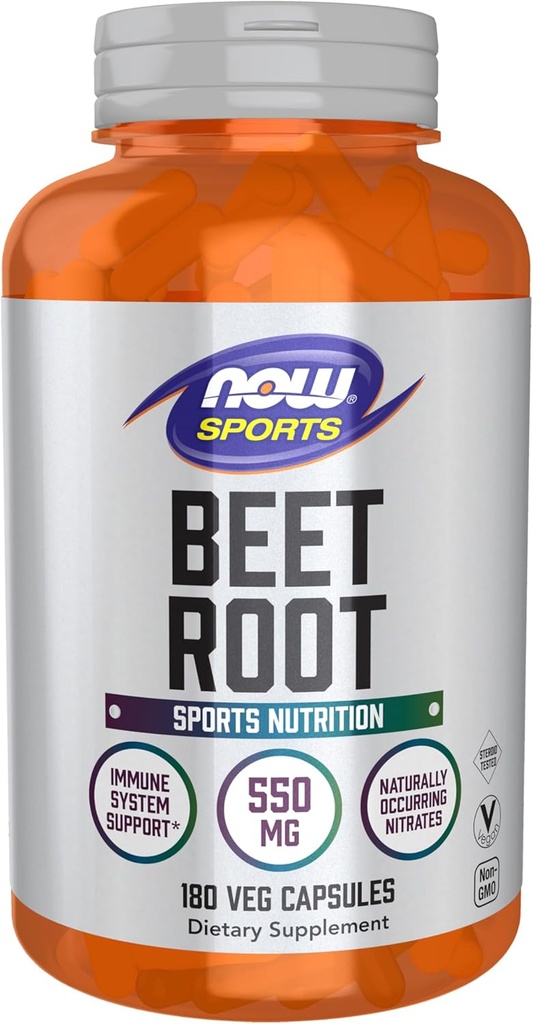 AHORA Foods Sports, Beet Root Veg, Sports Nutrition, Immune System Support*, 550 MG, Naturalmente Occurring Nitrates, 180 Veg Capsules