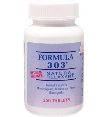 Dee Cee Labs Fórmula 303 Maximum Strength All-Natural Relaxant Tablets, 250 Tablets; All-Natural Relaxant containing Magnesium for Sore Muscles, Passion Flower, and Valerian Root