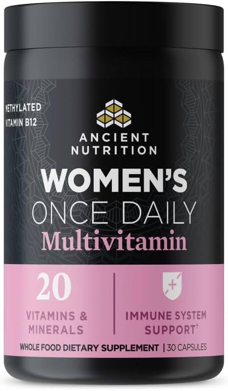 Antigua Nutrición Multivitamina para Mujeres, Mujer Una vez Suplemento Diario, Vitamina Medida B, C, K2, Magnesio, Folato & Hierro, Apoya la Salud del Hueso, 30 Cuenta