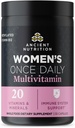 Antigua Nutrición Multivitamina para Mujeres, Mujer Una vez Suplemento Diario, Vitamina Medida B, C, K2, Magnesio, Folato & Hierro, Apoya la Salud del Hueso, 30 Cuenta