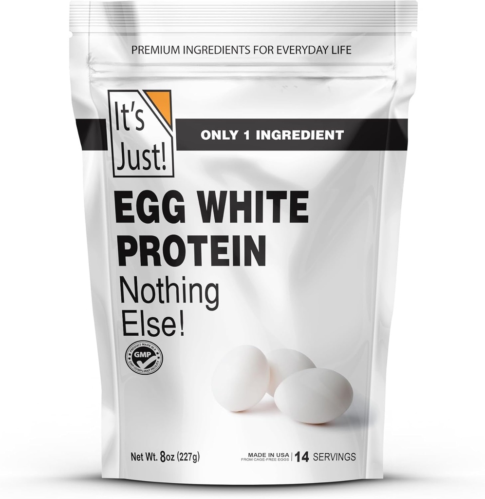 ¡Es justo! - Egg White Protein Powder, Made in USA from Cage-Free Eggs, Dried Egg Whites (Unflavored, 8oz)