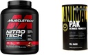 Muscletech Whey Protein Powder Nitro-Tech Whey Protein Isolate " Peptides " Animal Pak - Conveniente All-in-One Vitamin " Supplement Pack