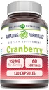 Amazing Fórmulas Extracto de arándano ← 950 Mg Por Serving  durable 120 Capsules Suplemento ← No GMO, Gluten Free, Made in USA
