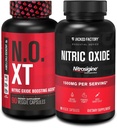 Gato Fábrica N.O. XT Nitric Oxide Suplemento (90 cápsulas) & Nitrosigine L-Arginine Nitric Oxide Booster (90 cápsulas) para el crecimiento muscular, bombas, vascularidad y energía