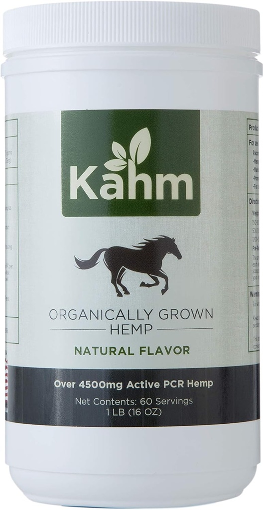 Kahm Equine PCR Pellets de cáñamo para caballos - Pellets de cáñamo de Equino Natural, soporta la respuesta inflamatoria normal ¦ Apoya el mantenimiento del comportamiento normal y equilibrado - 1 lb Container – Made in USA