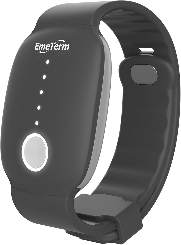 EmeTerm Fashion FDA-Cleared Relieve Nausea Electrode Estimulador Por la mañana Enfermedad Moción Viaje Enfermedad Vomit Relief Recargable No Gel Drug Free Wrist Bands without Side Effects