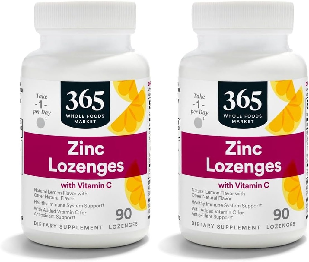 365 by Whole Foods Market, LOunceenges Zinc Vitamin C, 90 Cuenta (Pack of 2)