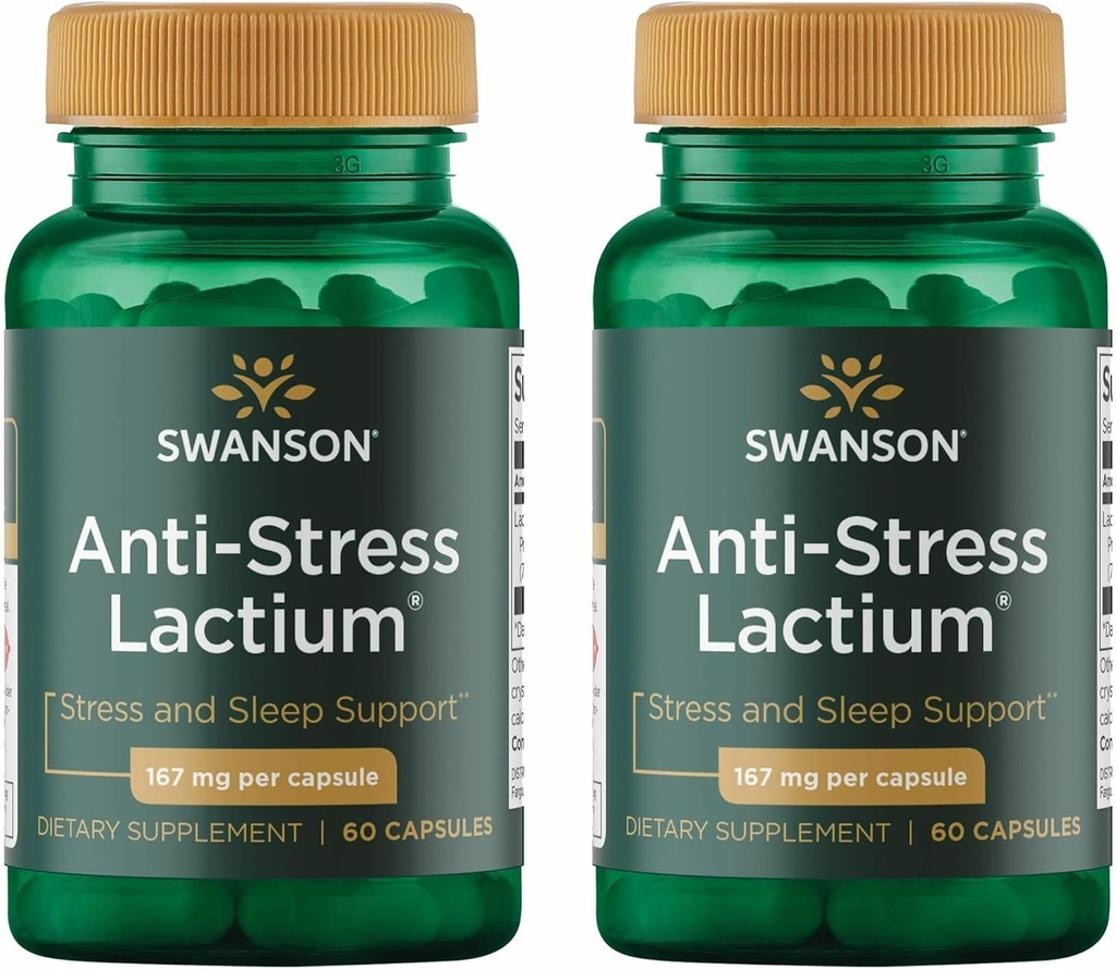 Swanson Women's Anti-Stress Formula (Lactium) - Helps Counter Stress, Promotes Relaxation and Sleep Support - (60 Capsules, 167mg) 1 Pack (2 Pack)