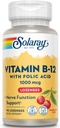 SOLARAY Vitamina B-12 1000mcg Lozenges with Folic Acid ← Natural Cherry Flavor ← Healthy Energy Support
