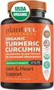 Suplemento Turmérico Orgánico con Pepper Negro Potencia más alta USDA certificado [No-GMO Curcumina orgánica 2115mg] Antioxidante Conjunto &amp; Apoyo Inmunitario 120 Tabletas