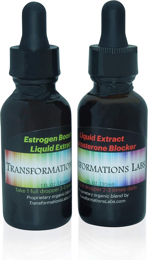 MTF E-Booster &amp; T-Blocker Liquid Extracts Transitioning Transgender Kit ~ Twin Pack